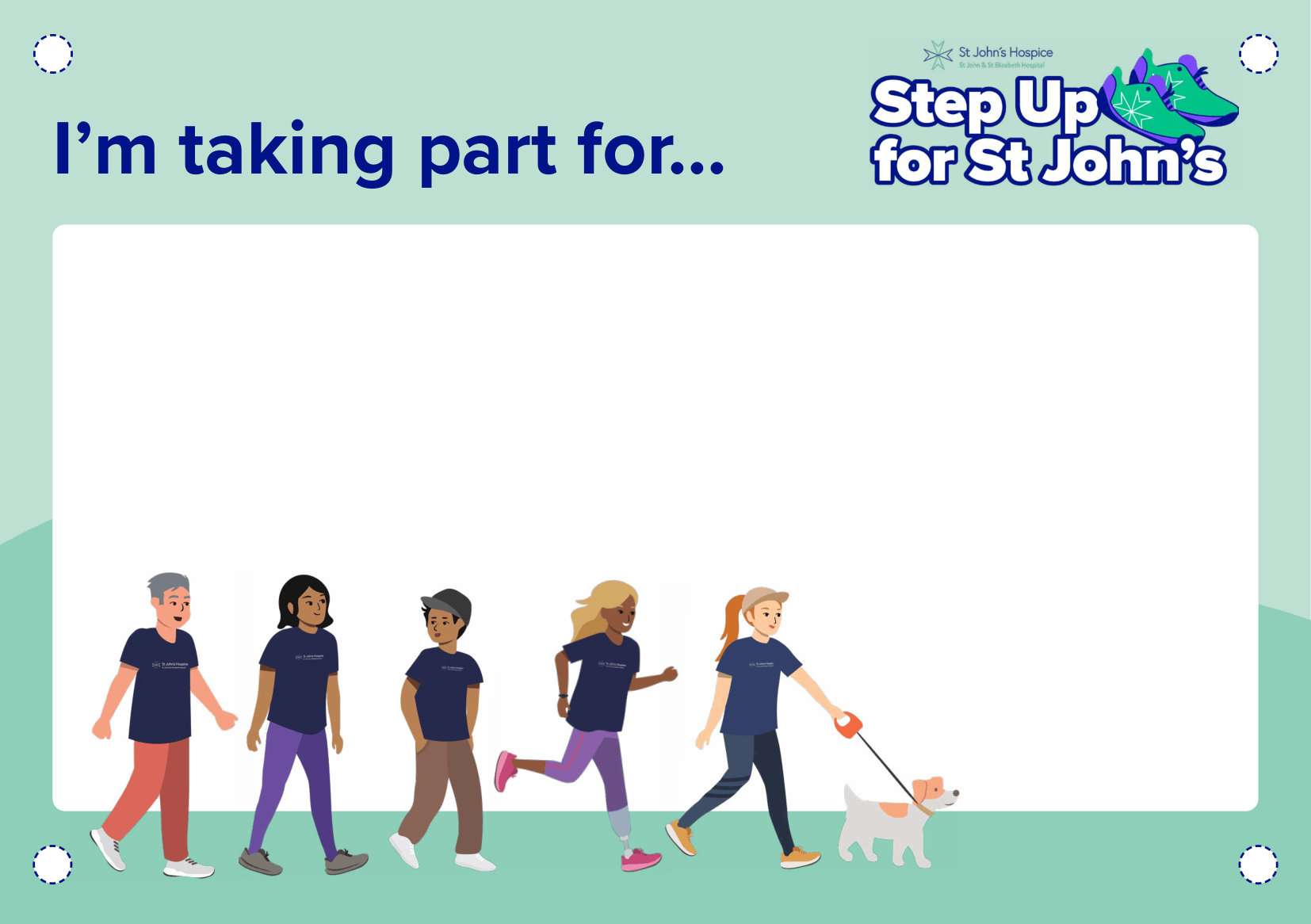 'I'm taking part for...' customisable bib